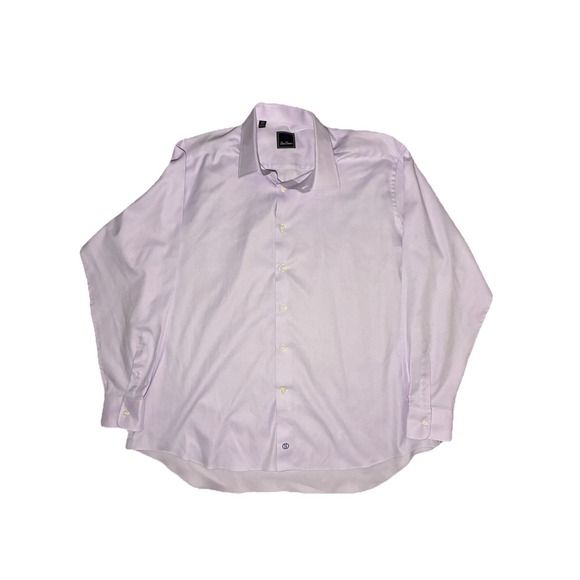 David Donahue  Dress Shirt Men's 18.5x 36/37 Plaid Pink And Blue Long Sleeve - Picture 1 of 12